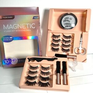 Magnetic Eye Lash Large Kit With Liner MLEN Diary Qty 10 Pairs 3 Tubes NEW